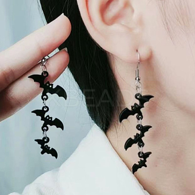 Halloween Bat Acrylic Dangle Earrings FS-WG3D7A4-01-1