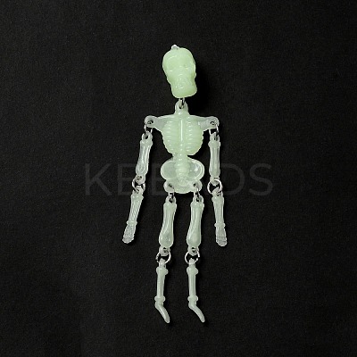 Halloween Luminous PVC Skeleton Pendants HJEW-B007-01-1