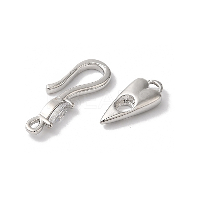 Brass S-Hook Clasps KK-C062-043P-1