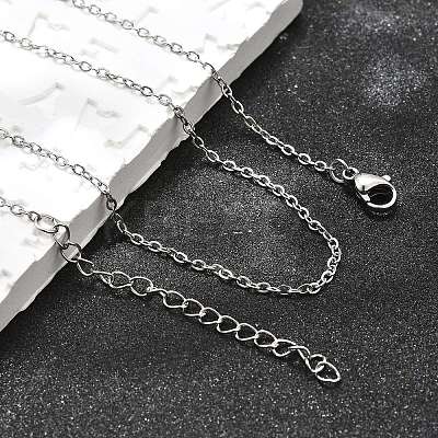 Non-Tarnish 304 Stainless Steel Cable Chain Necklace X-STAS-T040-PJ204-70-1