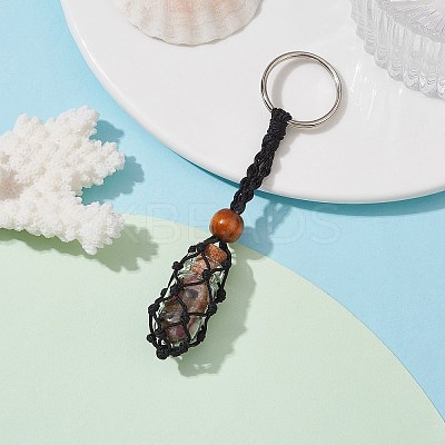 Natural & Synthetic Gemstone Wishing Bottle Keychain KEYC-JKC00726-1