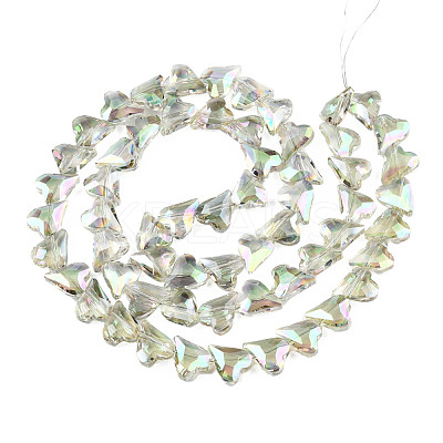 Electroplate Transparent Glass Beads Strands EGLA-N002-44-03-1