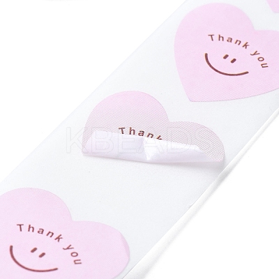 500Pcs Heart with Thank You Roll Stickers DIY-U008-01B-1