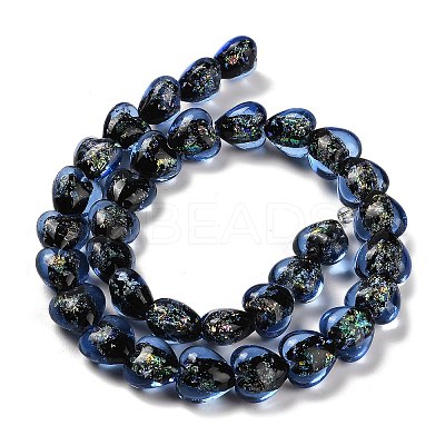 Handmade Dichroic Foil Glass Beads Strands DICH-U001-03I-1