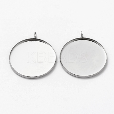 Non-Tarnish 304 Stainless Steel Pendant Cabochon Settings STAS-L253-011A-P-1