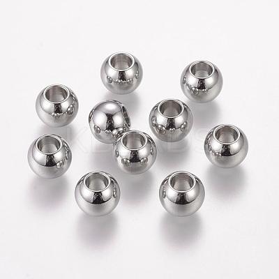 Tarnish Resistant 304 Stainless Steel European Beads X-STAS-E034-1-1