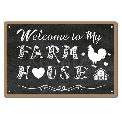 Rectangle with Word Vintage Metal Iron Sign Poster AJEW-WH0157-270-1