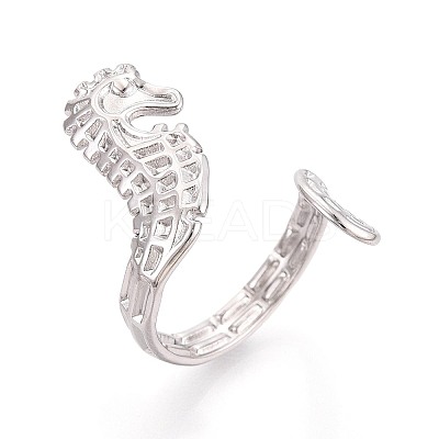304 Stainless Steel Cuff Open Rings for Women RJEW-N052-15P-1
