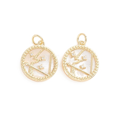 Brass Micro Pave Cubic Zirconia Pendants ZIRC-E164-36K-G-1
