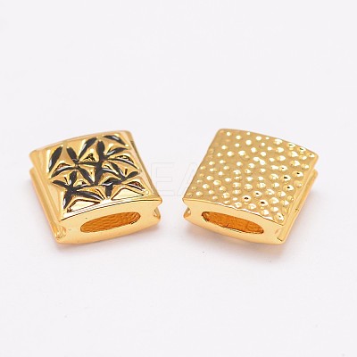 Brass Enamel Slide Charms KK-E711-031G-NR-1