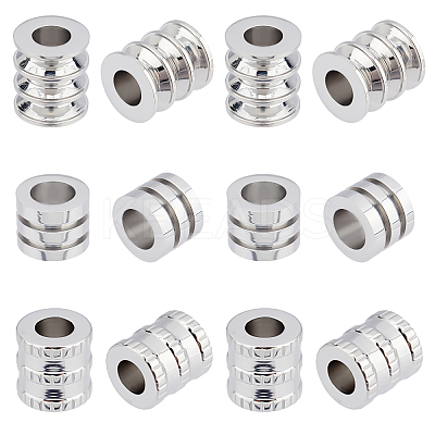 12Pcs 3 Style 316 Surgical Stainless Steel Beads STAS-DC0003-39-1