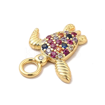 Rack Plating Brass Micro Pave Cubic Zirconia Pendants KK-P230-23G-B-1