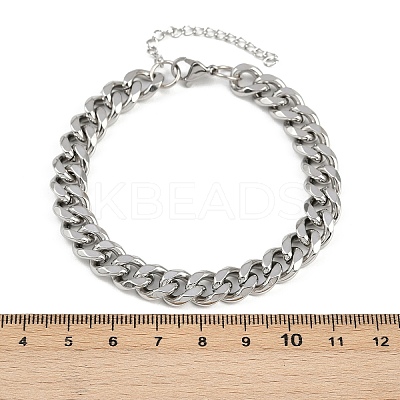 3Pcs 3 Styles 304 Stainless Steel Chain Bracelet Set BJEW-F505-01P-1