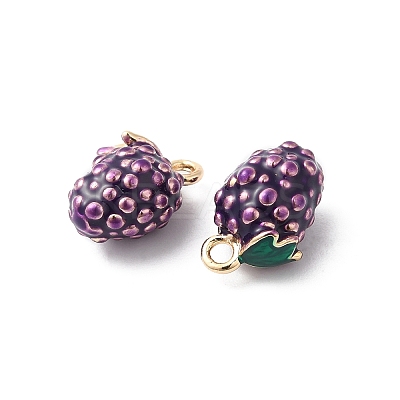 Real 18K Gold Plated Tone Brass Enamel Charms KK-P234-07G-1
