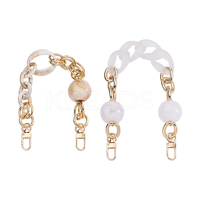 2Pcs 2 Style Oval & Round Beads Acrylic Bag Handle FIND-GN0001-16C-1