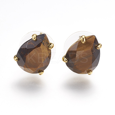 Natural & Synthetic Gemstone Stud Earrings EJEW-L196-03-1