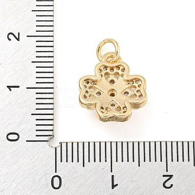 Rack Plating Brass Micro Pave Clear Cubic Zirconia Pendants KK-F089-14G-1