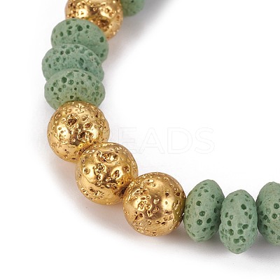Natural Lava Rock Stretch Bracelets BJEW-F389-B-1