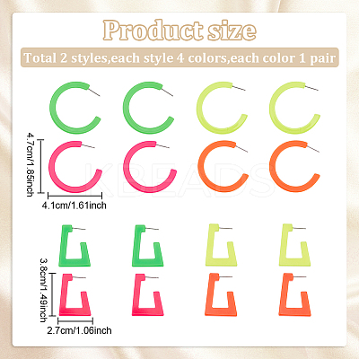2 Sets 2 Style Acrylic Stud Earrings Set EJEW-AN0004-08-1