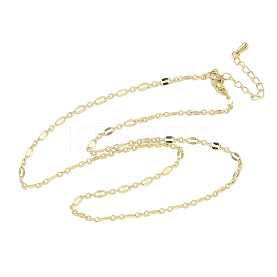 3MM Brass Dapped Chain Necklaces NJEW-P339-02B-G-1