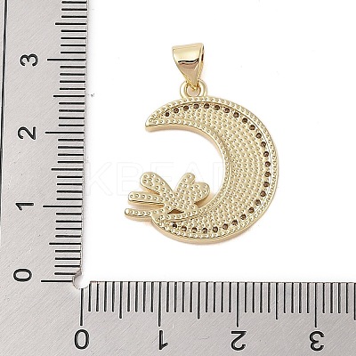 Brass Micro Pave Clear Cubic Zirconia Pendants KK-I712-48G-04-1