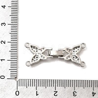 Brass Micro Pave Clear Cubic Zirconia Watch Band Clasps KK-A266-23P-1