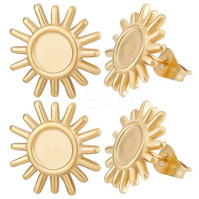 14Pcs 304 Stainless Steel Stud Earring Findings STAS-BBC0002-24-1