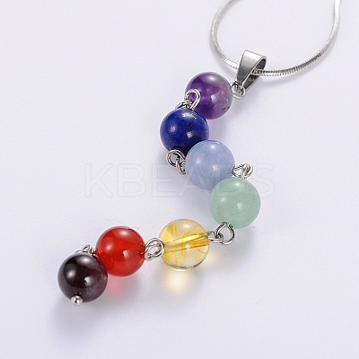 Natural Gemstone Pendant Necklaces LS-X-NJEW-JN00938-1