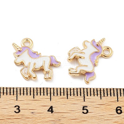 Light Gold Plated Alloy Enamel Pendants ENAM-M219-08KCG-02-1