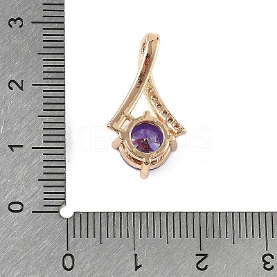 Brass Micro Pave Cubic Zirconia Pendants KK-E795-22KCG-02-1