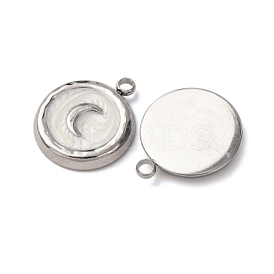 304 Stainless Steel Enamel Pendants X-STAS-P406-20P-1