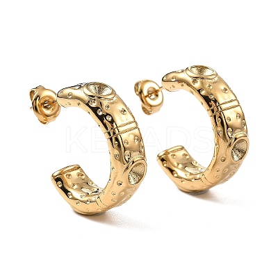 Ion Plating(IP) 304 Stainless Steel Stud Earrings Findings EJEW-G346-02G-1