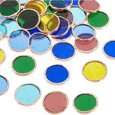 36Pcs 6 Colors Colored Glass Mosaic Tiles DIY-OC0009-46-1