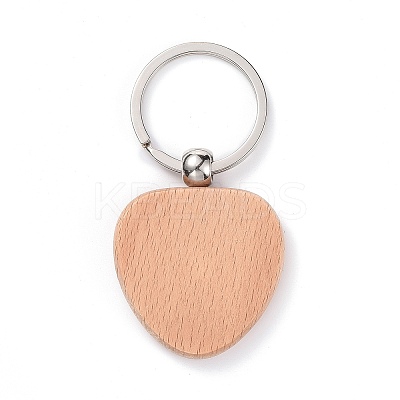 Natural Wood Keychain LS-HJEW-P008-06-1