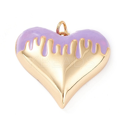 Brass Enamel Pendants KK-P201-24G-E-1