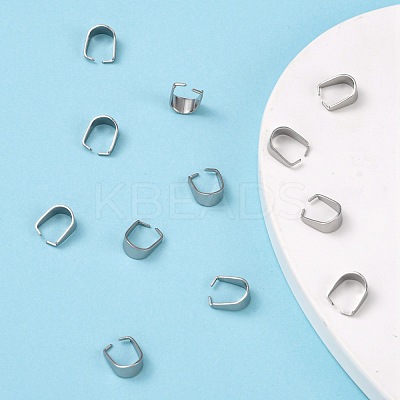 Tarnish Resistant 304 Stainless Steel Snap on Bails STAS-R048-10x7mm-1