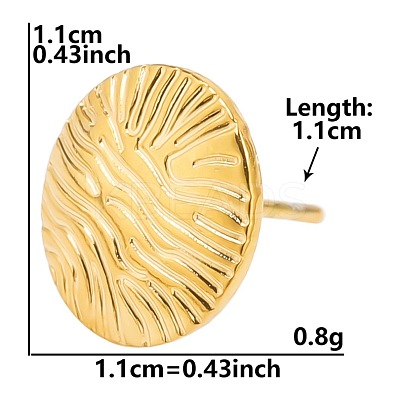 Flat Round Stainless Steel Stud Earrings for Women PJ9303-2-1