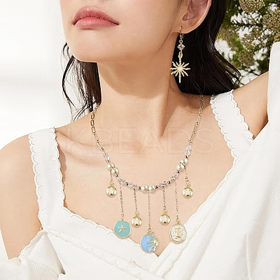 6Pcs 6 Styles Rack Plating Brass Pendants KK-YW0003-57-1