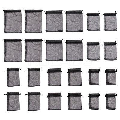 60Pcs 6 Styles Organza Bags Jewellery Storage Pouches Wedding Favour Party Mesh Drawstring Gift OP-TA0001-06-1