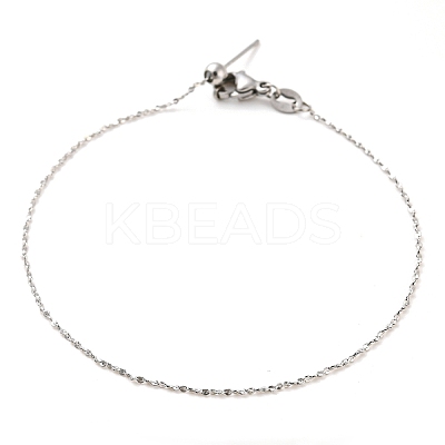 Non-Tarnish 304 Stainless Steel Add a Bead Adjustable Chains Bracelets for Women BJEW-M307-01B-P-1