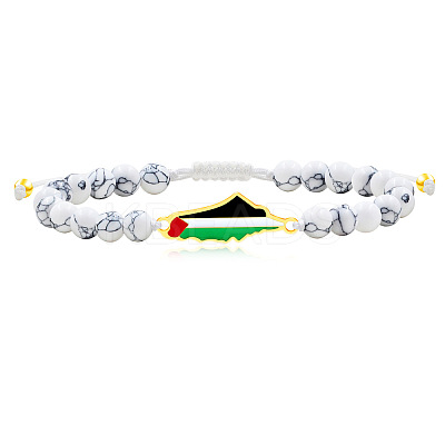Palestine Map 304 Stainless Steel Enamel Link Bracelets FS-WGEA228-14-1