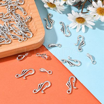 Tibetan Style Alloy Hook and Eye Clasps X-LF1157Y-NF-1