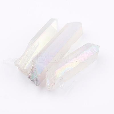 Electroplated Natural Quartz Crystal Graduated Beads Strands G-P315-A10-1
