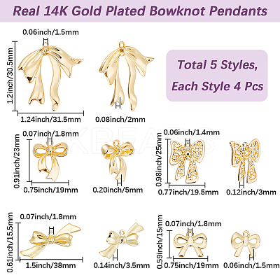 20Pcs 5 Styles Alloy Pendants FIND-BBC0004-16-1