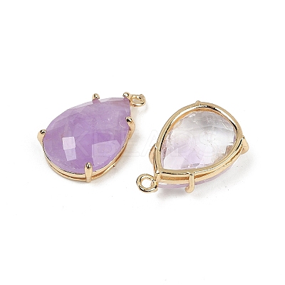 Natural Amethyst Faceted Pendants G-K347-05G-07-1
