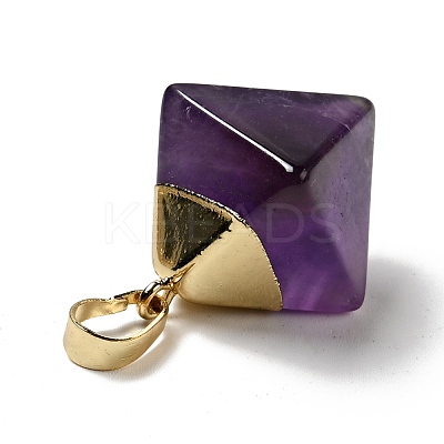 Natural Amethyst Pendants G-P474-03G-05-1