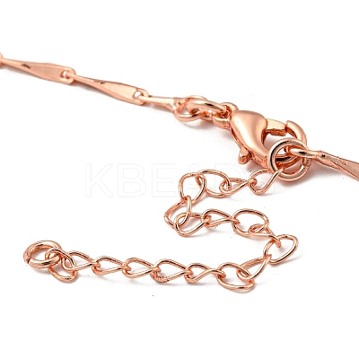 Brass Bar Link Chain Necklaces Making with Clasp KK-L209-034A-RG-1