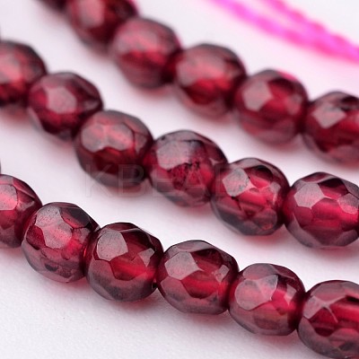 Natural Garnet Bead Strands X-G-K145-F-3mm-A-1