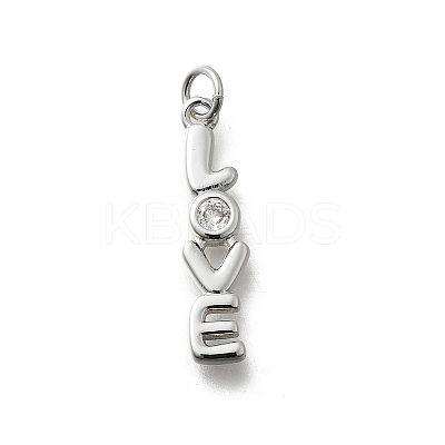 Brass Micro Pave Cubic Zirconia Charms KK-P295-48P-1