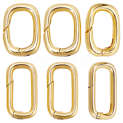 8Pcs 2 Styles Brass Spring Gate Rings KK-BBC0014-16-1